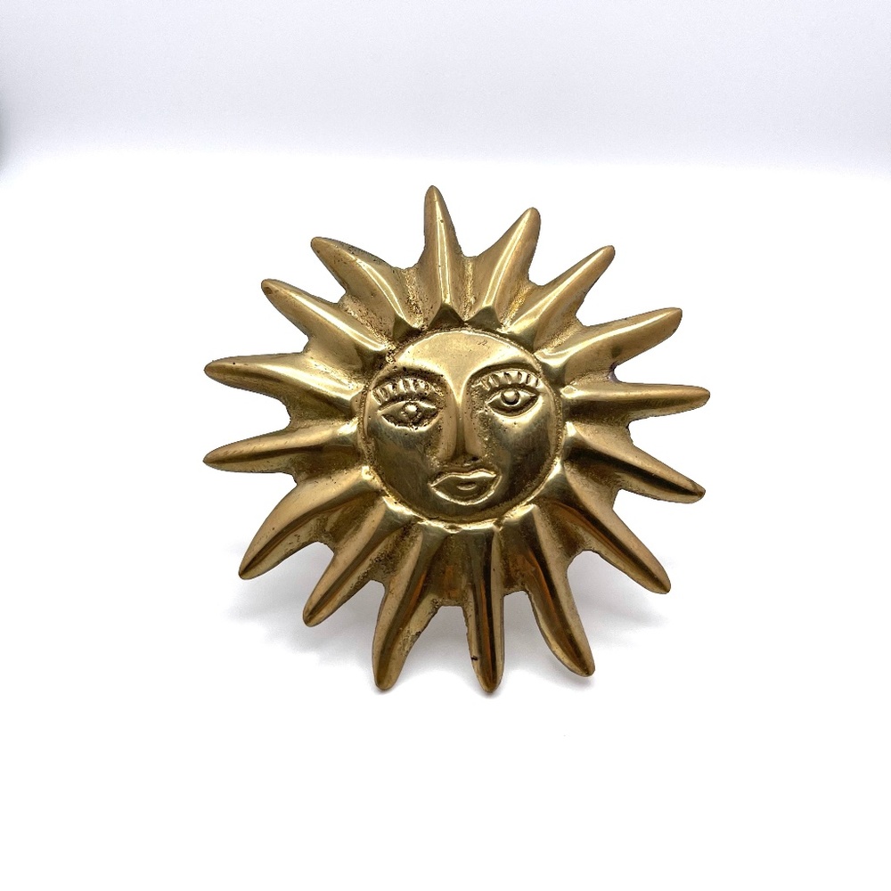 Brass Sun Napkin Rings, Set of Four
